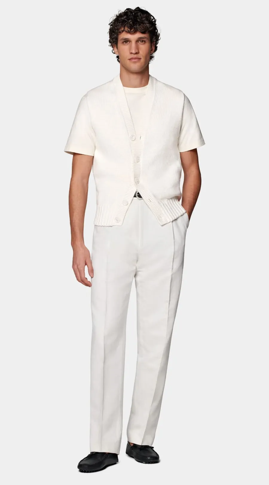 Best Cardigan off-white ärmellos Cardigans