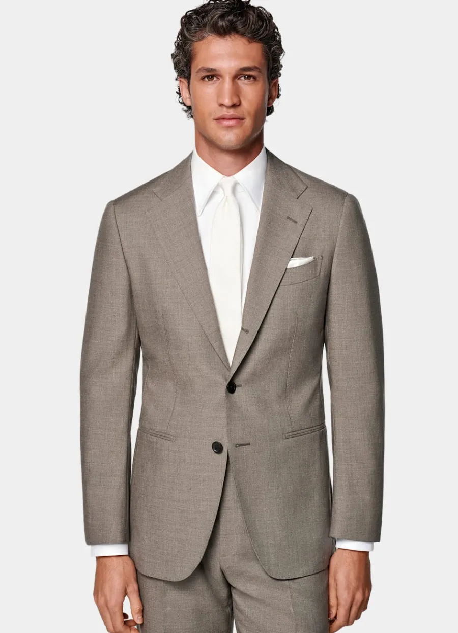Best Havana Anzug taupe Tailored Fit Klassische Anzüge